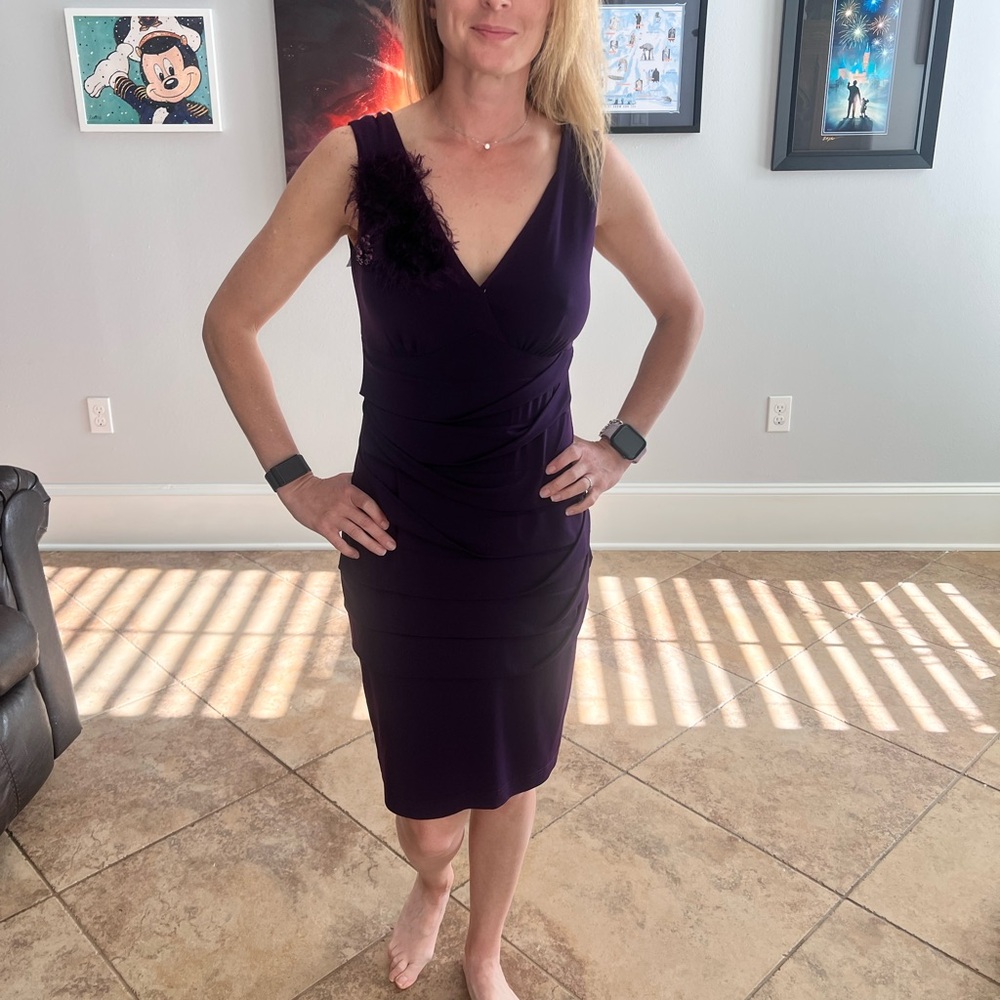 Elegant Purple Sleeveless Dress